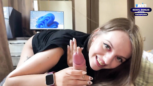Amateur hot teen POV blowjob video