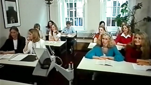 Retro movie presents a sexy babe fucked by many dudes