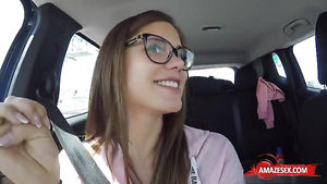 Dark Haired Lady young girl point of view and money shot