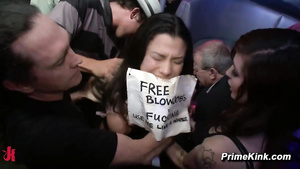 Heavy-breasted Dana Young slut Public Bar Gangbang