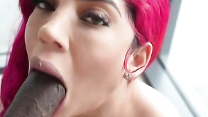 Redhead's Interracial Booty Passion Ignites Long-Haired Sensual Frenzy