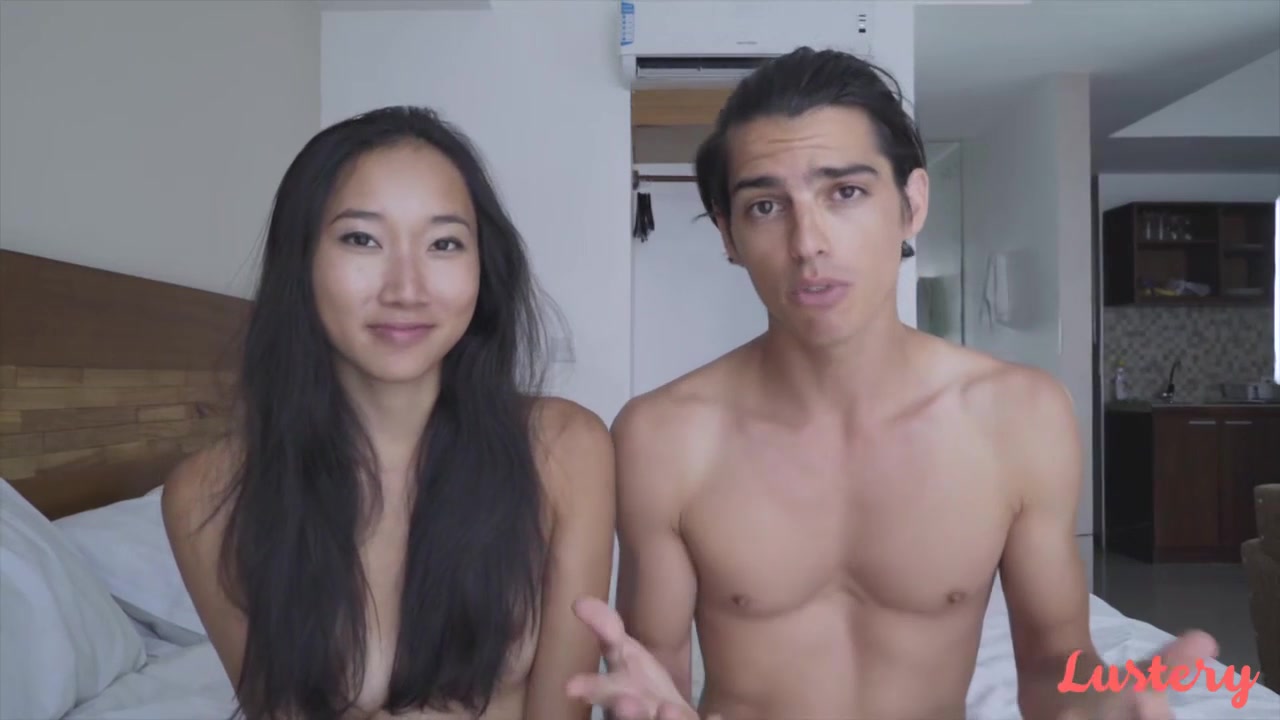 Young slim Asian with small boobs has romantic sex with her caucasian  boyfriend / Embed Player