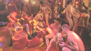 Crazy club anal orgy with many cumshot hungry milfs and big dicks